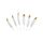 Piórka dekoracyjne PartyDeco 10-16cm Białe/Złote, 6szt